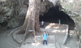 Outside a cave ("goa") near Wonosari